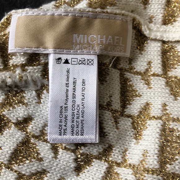 NWT Michael Kors gold and cream beanie - Picture 4 of 5